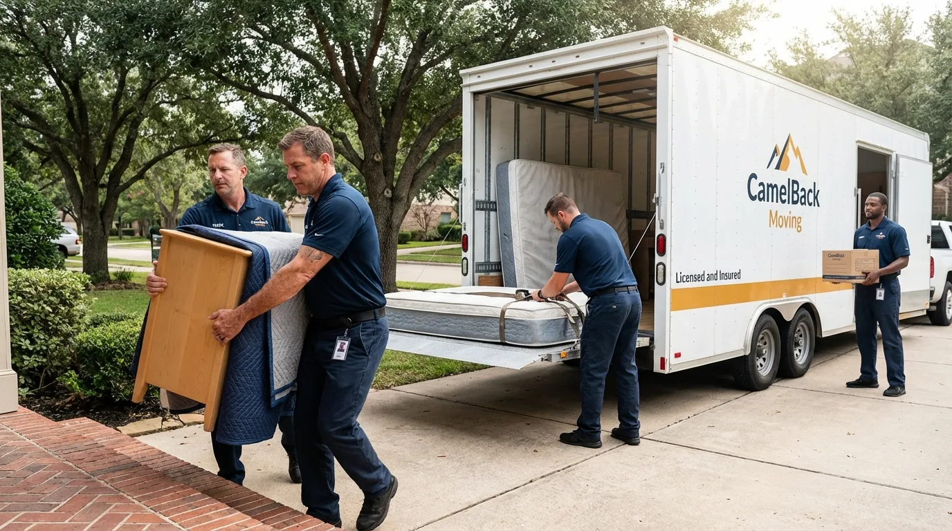 Crew loading residential truck for cross-state move from Safety Harbor, FL