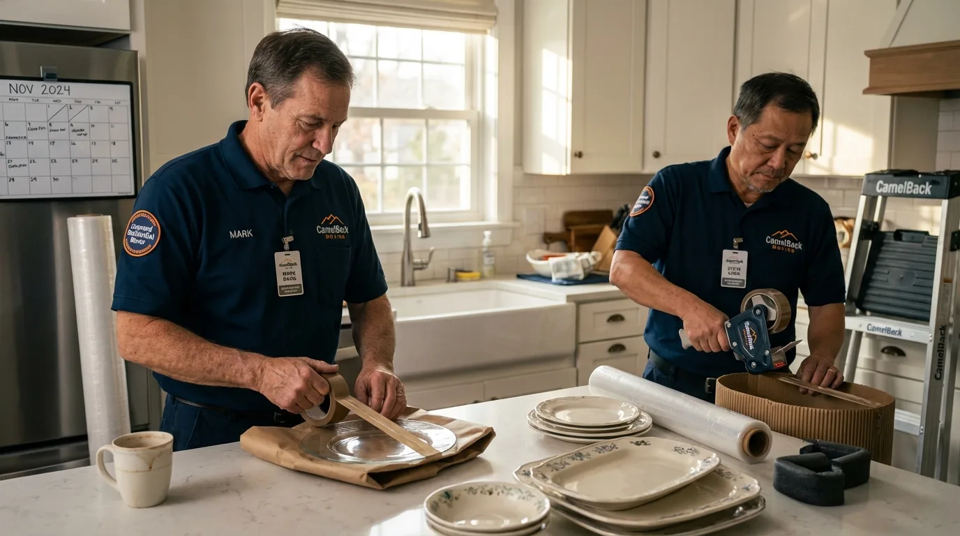 Professional crew packing kitchen dishware in Safety Harbor, FL